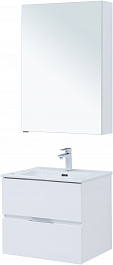 Aquanet Мебель для ванной Алвита New 60 2 ящика подвесная белая матовая – фотография-2